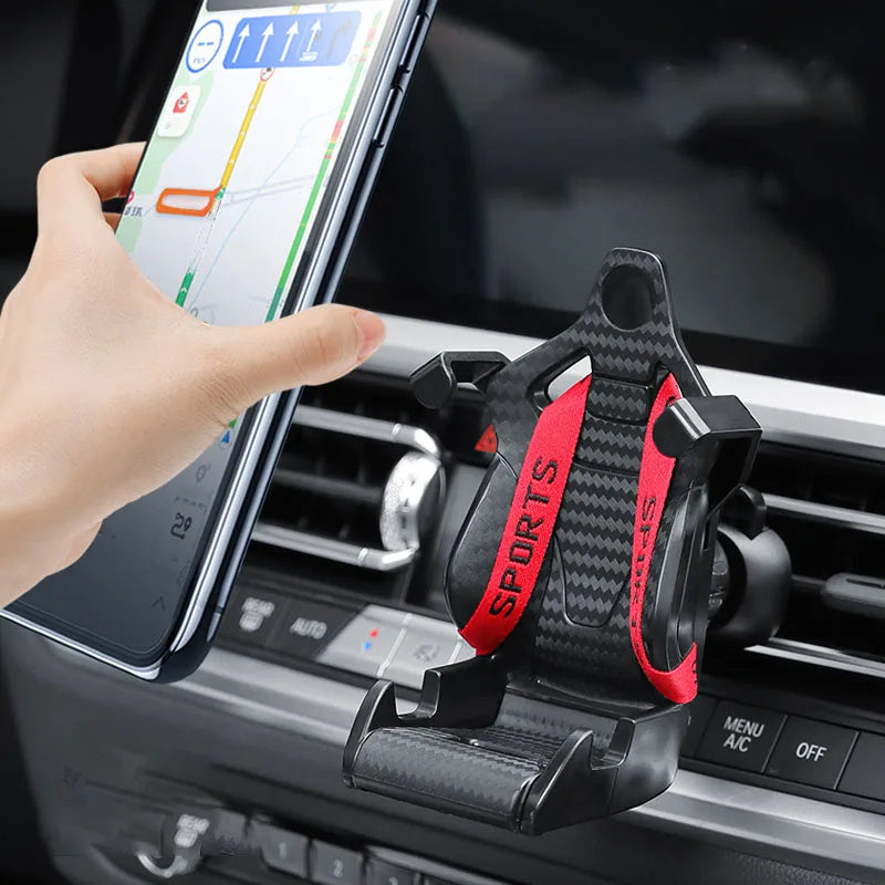 Racing Seat Shape Car Phone Holder Auto Air Vent Mobile Phone Clip 360 Degree Rotatable Car Cellphone Rack For Car Interior - GadgetHub