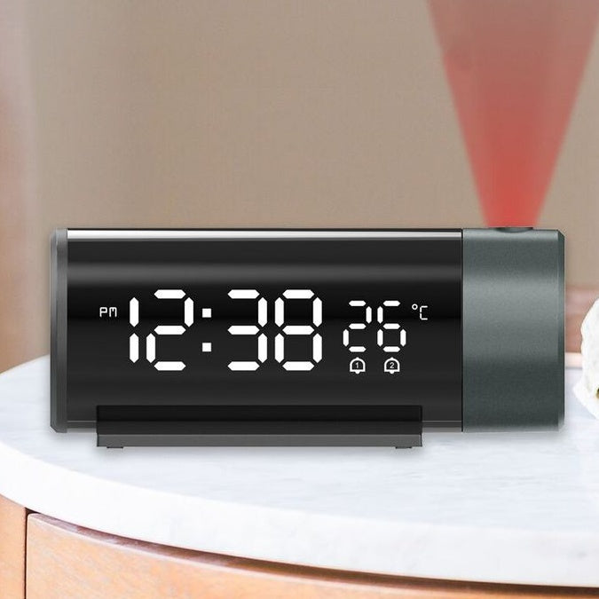 USB Charging Electronic Projection Dual Alarm Clock - GadgetHub