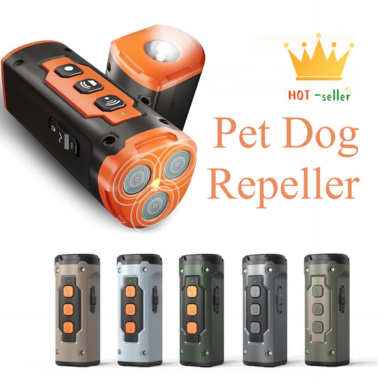 2023 Release Pet Dog Repeller Ultrasonic Dog Training Device Rechargeable Anti Dog Bark Deterrent Device With LED Flashlight